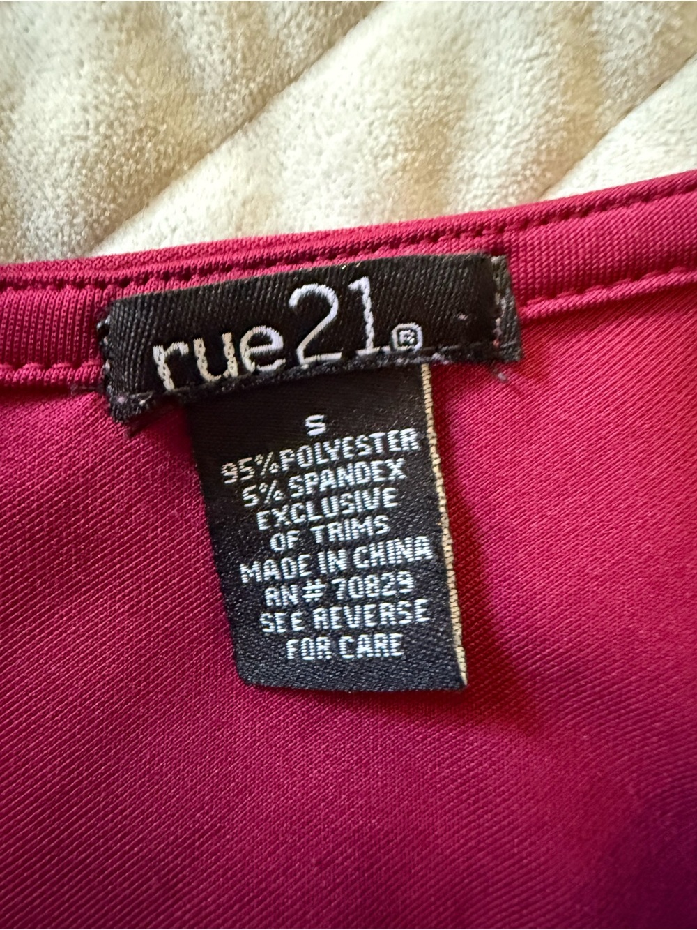 Rue21 Burgundy Fit & Flare Skater Dress Small Scoop Neck Sleeveless Mini - Picture 6 of 6